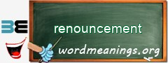 WordMeaning blackboard for renouncement